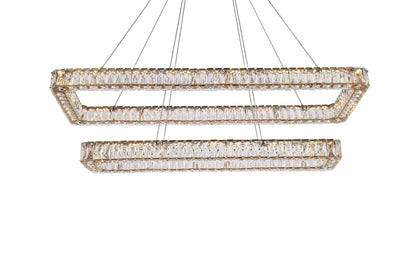 Monroe 50" Led Double Rectangle Pendant In Gold