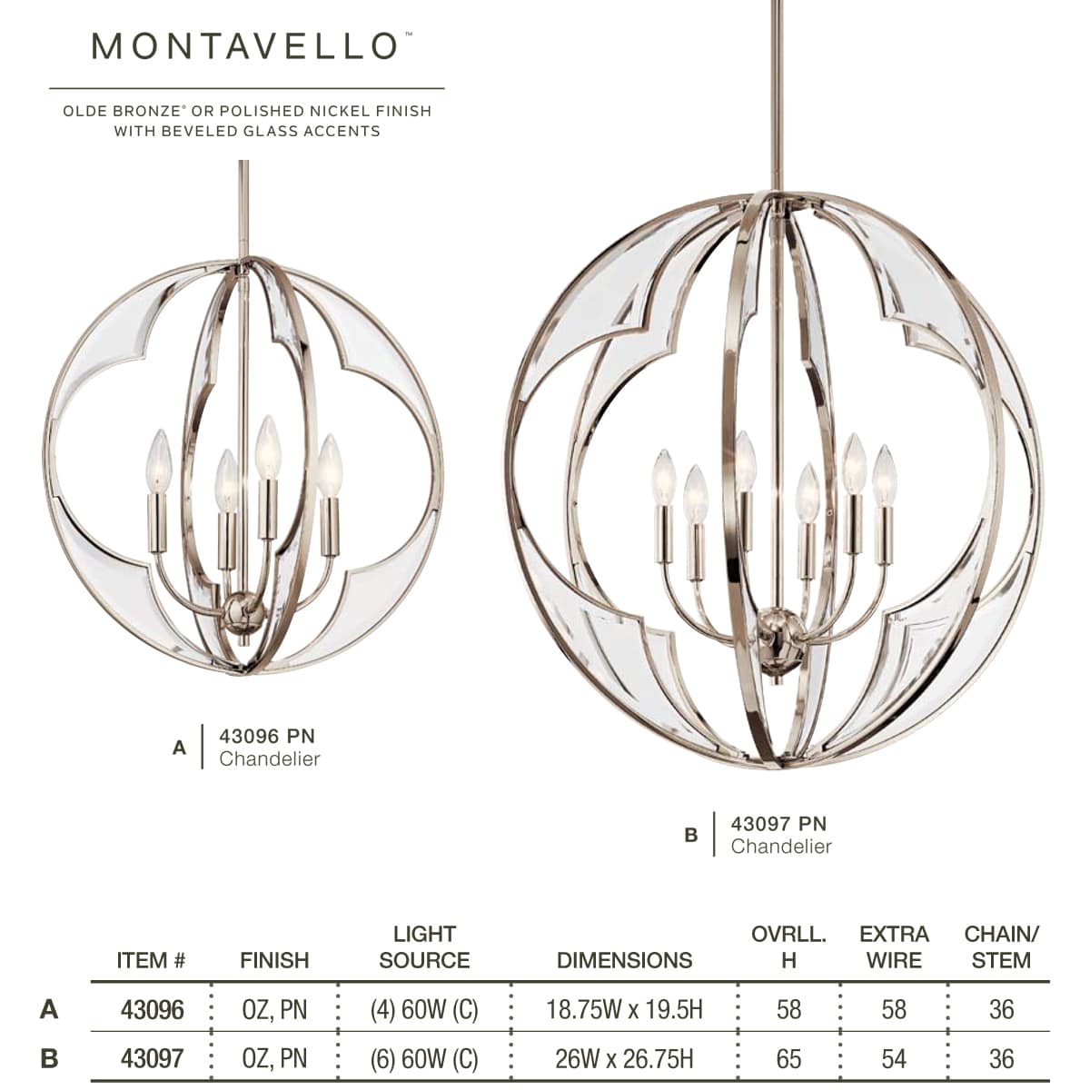 Montavello 6 Light 26" Wide Single Pendant