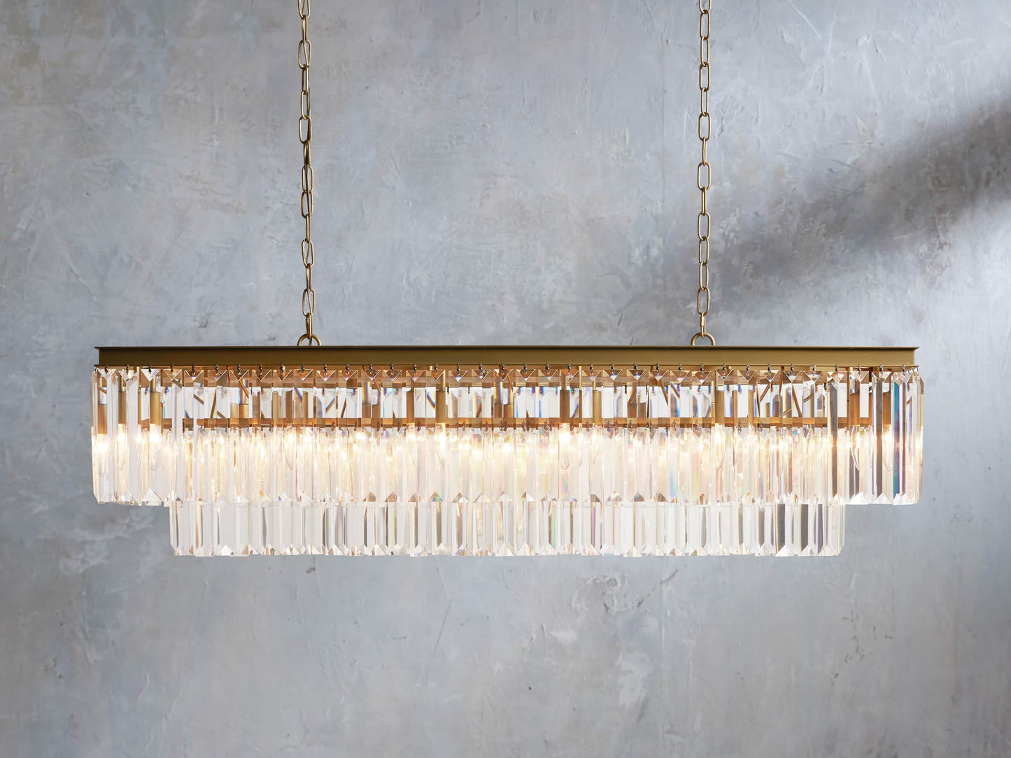 Montclair Art Deco Rectangular Crystal Chandelier