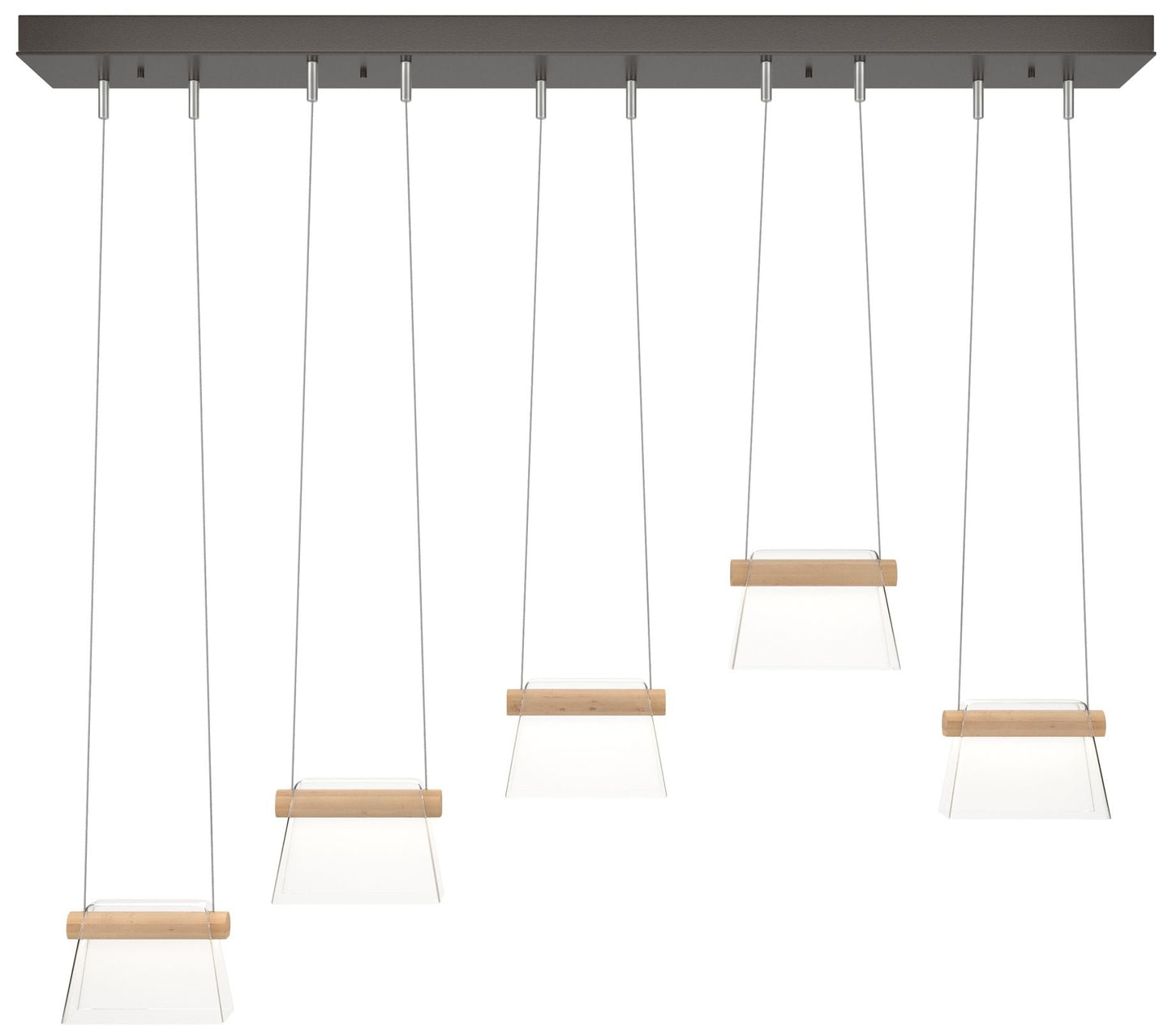 More Cowbell LED Pendant - Oil Rubbed Bronze - Maple Wood - Clear