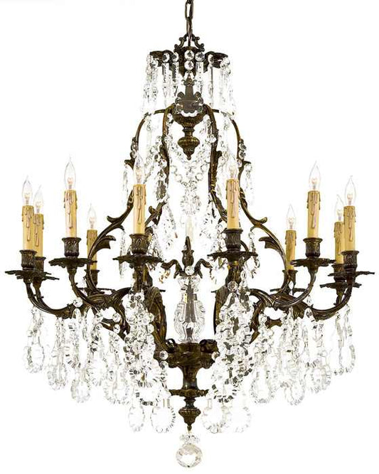 12 Light 1 Tier Candle Style Crystal Chandelier from the Vintage / Crystal Collection