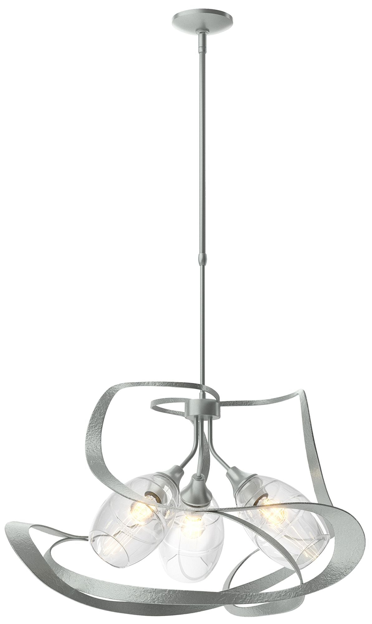 Nest Pendant - Vintage Platinum Finish - Clear Glass - Standard Height