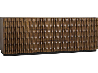 Alameda Large 4-Door Sideboard in Dark Walnut with Hand-Carved Detail
