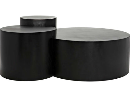 Ella Multi-Top Round Coffee Table in Matte Black Steel