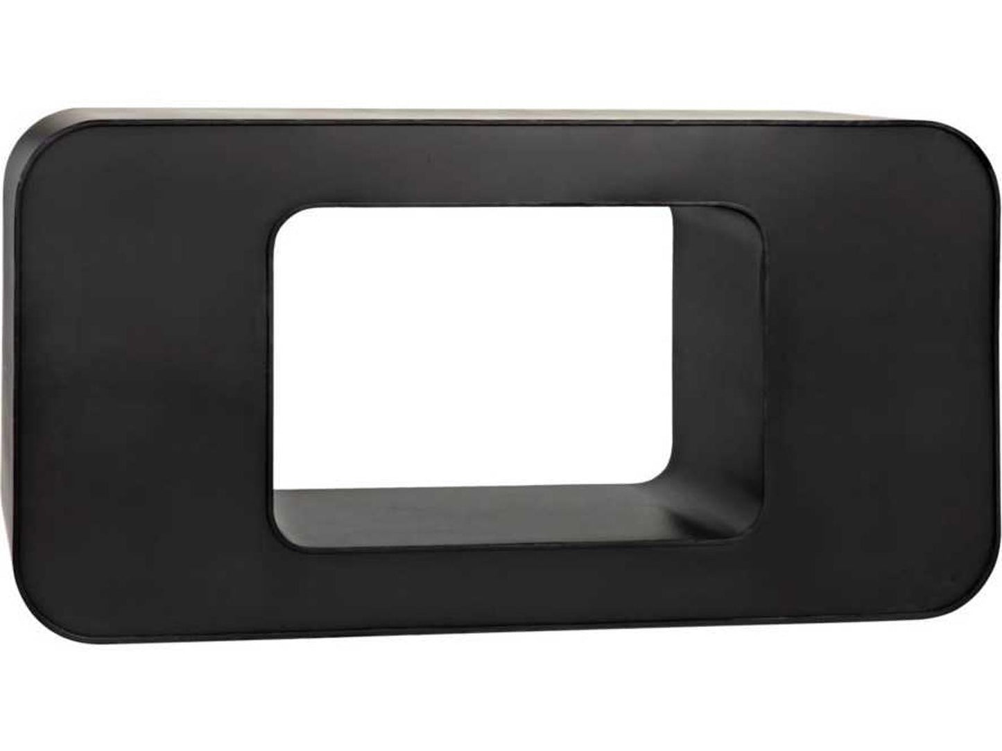 Shylock Rectangular Metal Console Table in Matte Black