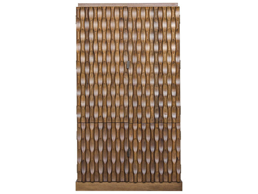 Alameda Dark Walnut Wood Wardrobe Armoire with Hand-Carved Embellishments