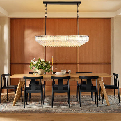 Oblique Plum Rectangular Chandelier 43"L
