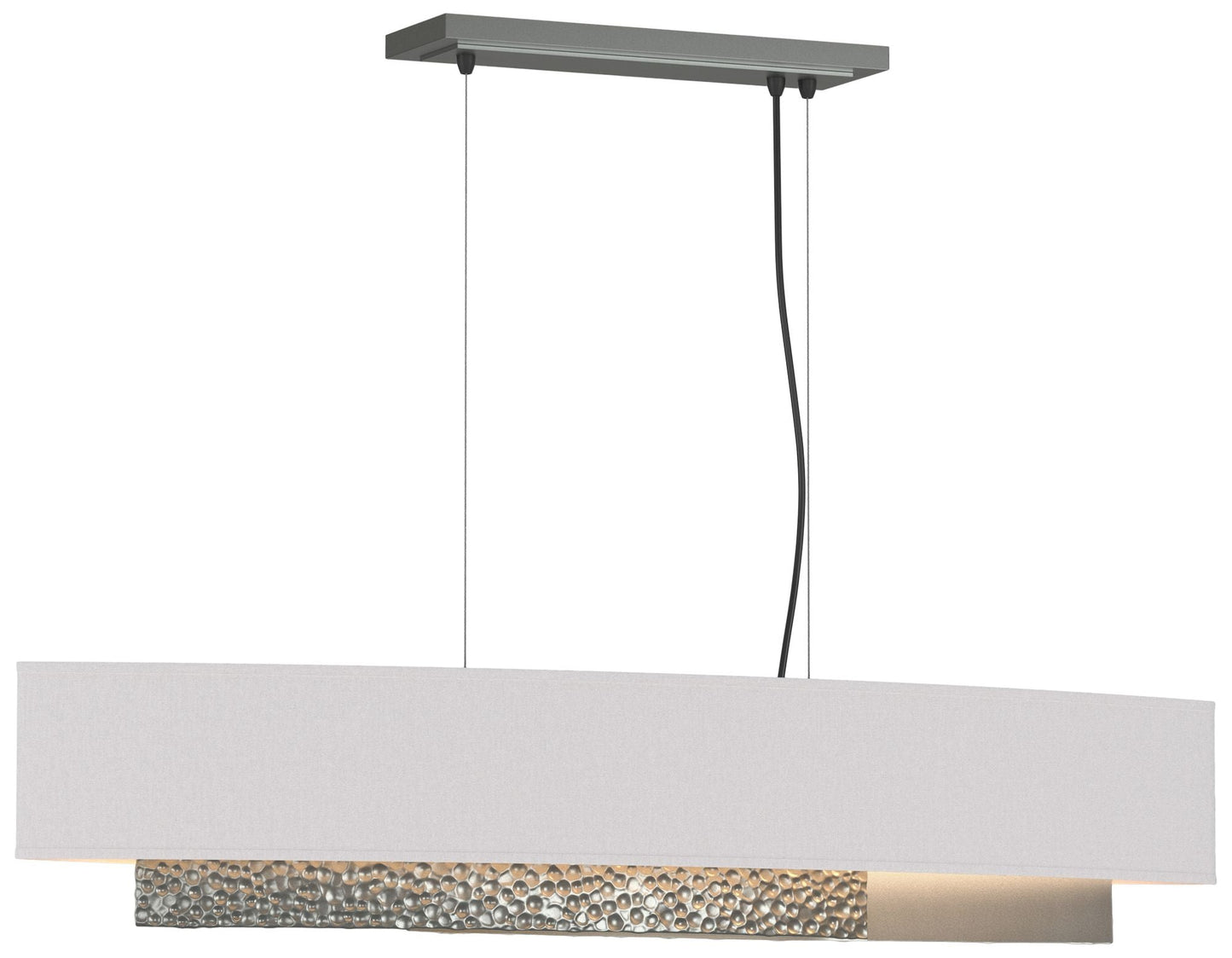 Oceanus 42"W Vintage Platinum Standard Pendant With Flax Shade