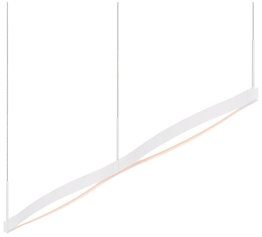Ola 55" Wide Satin White Double Linear Remote Driver LED Pendant