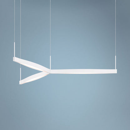 Ola??55" Wide Satin White LED Kitchen Island Light Pendant