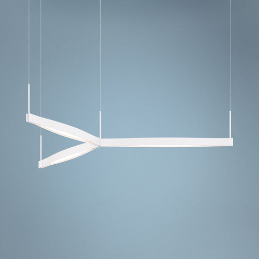 Ola??55" Wide Satin White LED Kitchen Island Light Pendant