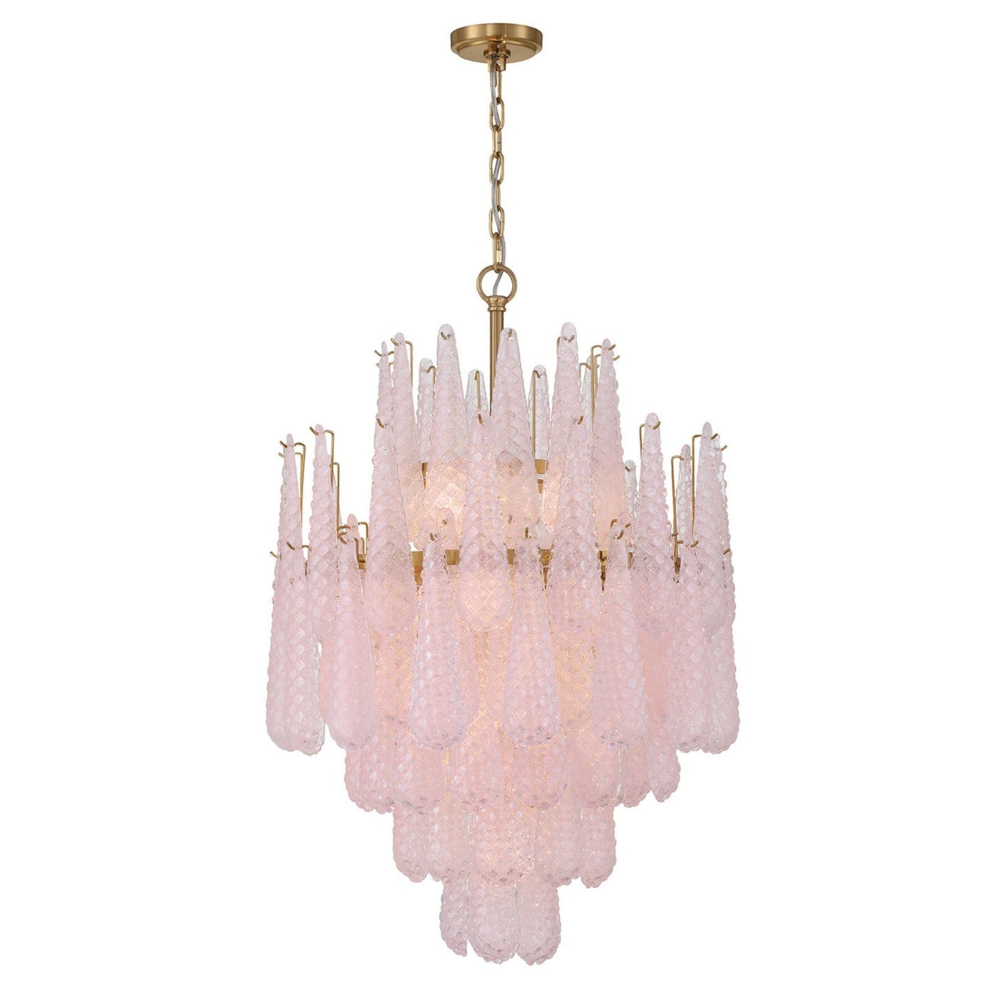 Ollie 26.25'' Aged Brass Chandelier Pink 26.25"W x 36.75"H x 26.25"D
