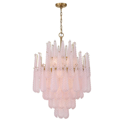 Ollie 26.25'' Aged Brass Chandelier Pink 26.25"W x 36.75"H x 26.25"D