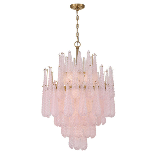 Ollie 26.25'' Aged Brass Chandelier Pink 26.25"W x 36.75"H x 26.25"D