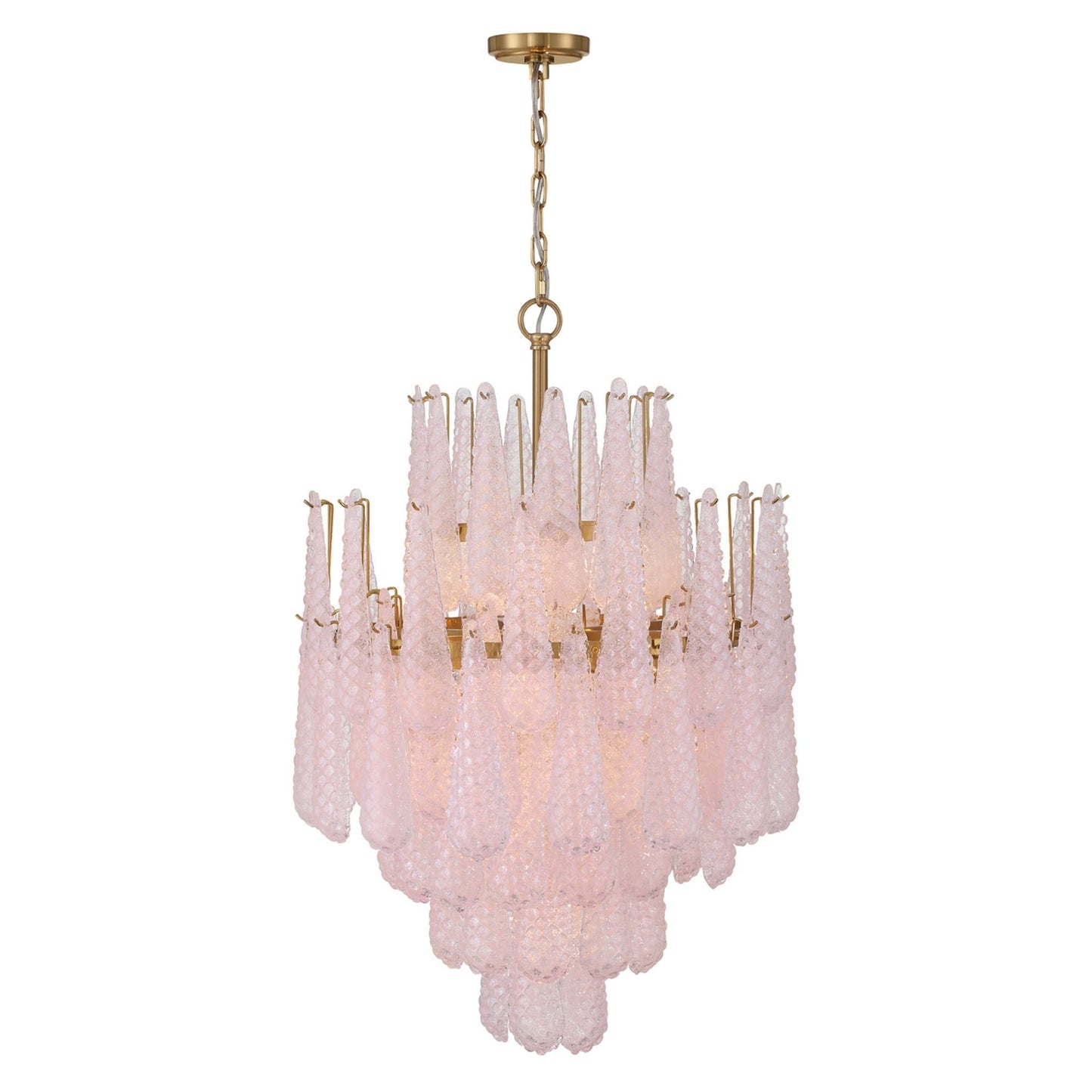 Ollie 26.25'' Aged Brass Chandelier Pink 26.25"W x 36.75"H x 26.25"D