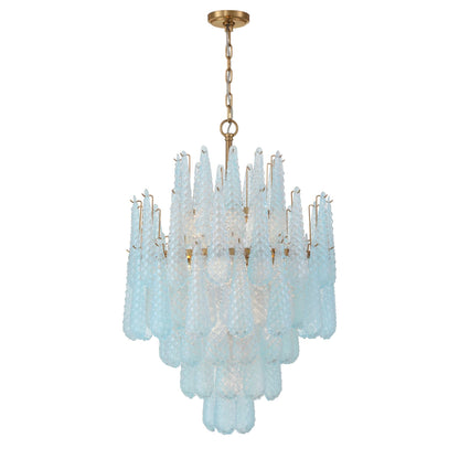 Ollie 26.25'' Aged Brass Chandelier Blue 26.25"W x 36.75"H x 26.25"D