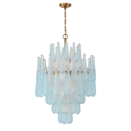 Ollie 26.25'' Aged Brass Chandelier Blue 26.25"W x 36.75"H x 26.25"D