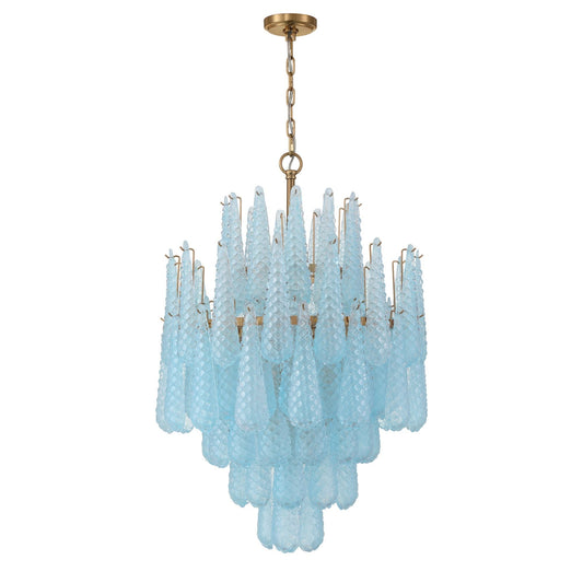 Ollie 26.25'' Aged Brass Chandelier Blue 26.25"W x 36.75"H x 26.25"D