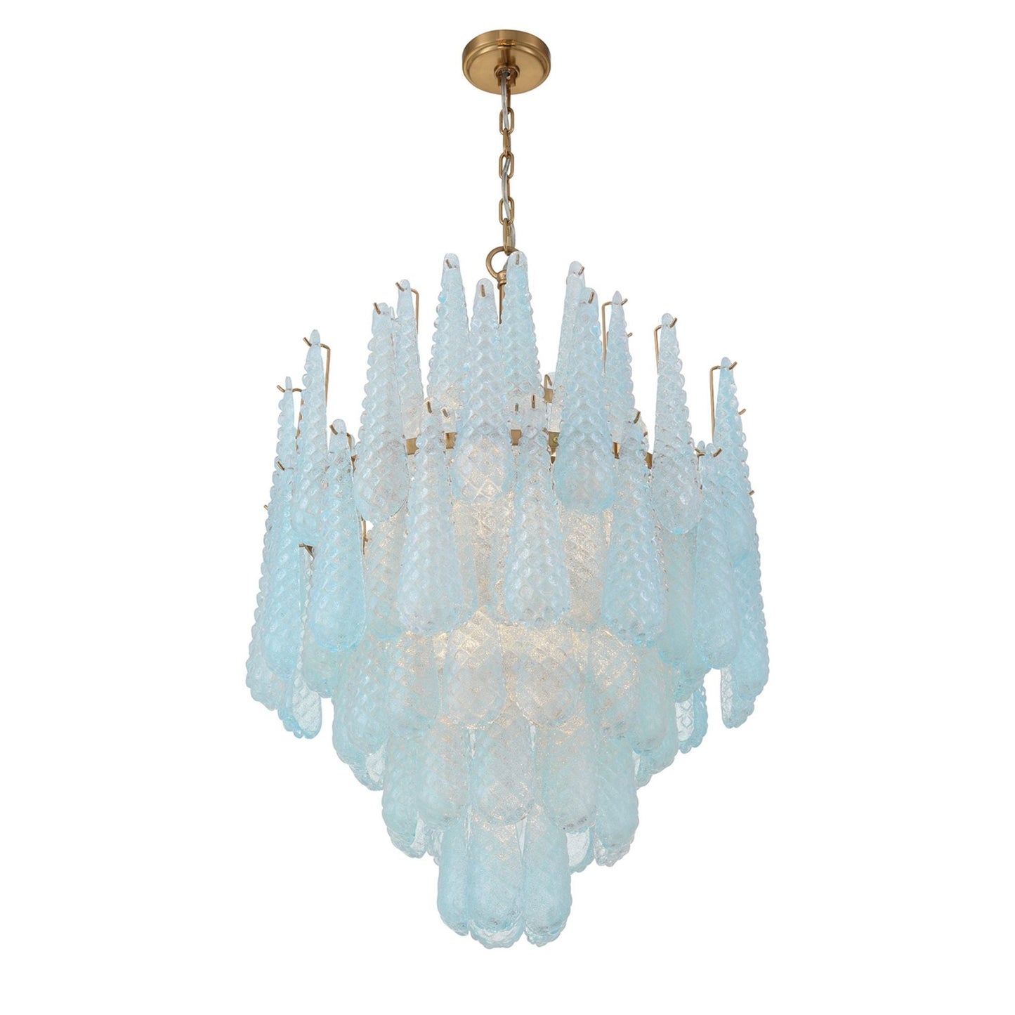 Ollie 26.25'' Aged Brass Chandelier Blue 26.25"W x 36.75"H x 26.25"D