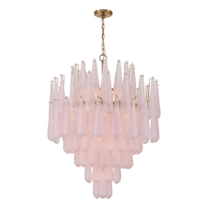 Ollie 33.25'' Aged Brass Chandelier Pink 33.25"W x 40.75"H x 33.25"D