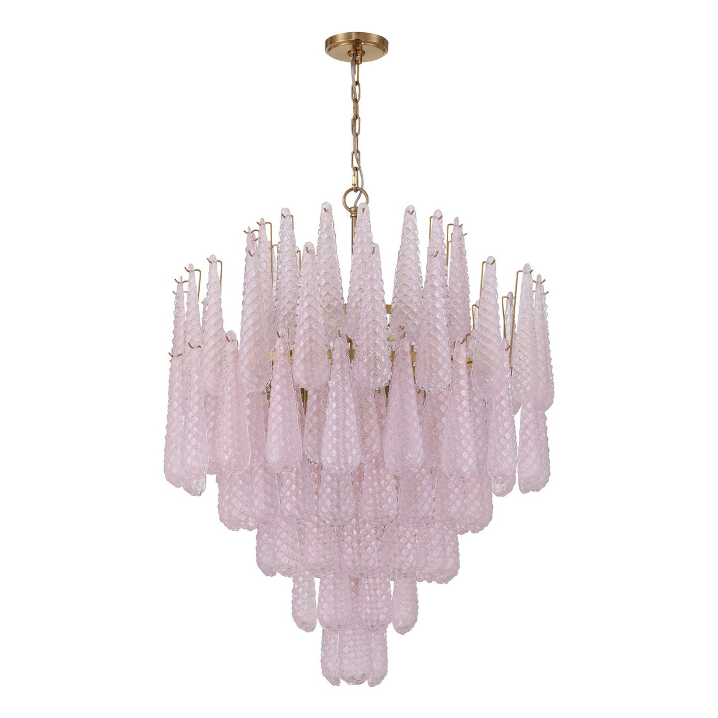 Ollie 33.25'' Aged Brass Chandelier Pink 33.25"W x 40.75"H x 33.25"D