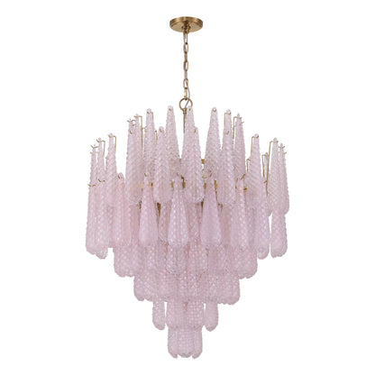 Ollie 33.25'' Aged Brass Chandelier Pink 33.25"W x 40.75"H x 33.25"D