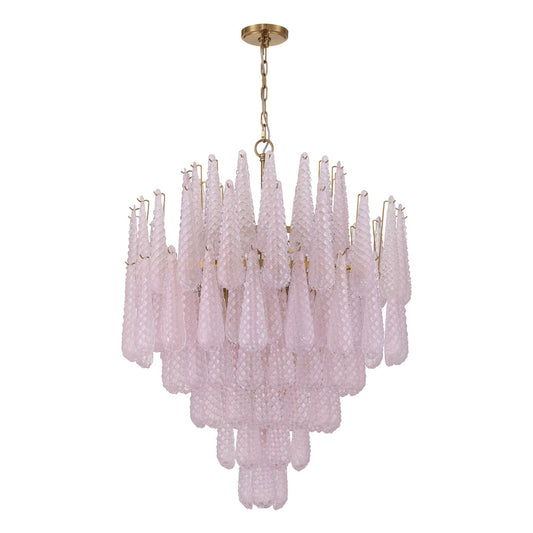 Ollie 33.25'' Aged Brass Chandelier Pink 33.25"W x 40.75"H x 33.25"D