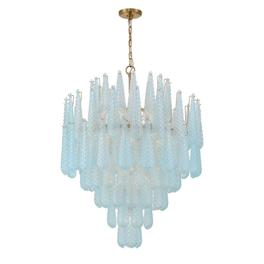 Ollie 33.25'' Aged Brass Chandelier Blue 33.25"W x 40.75"H x 33.25"D
