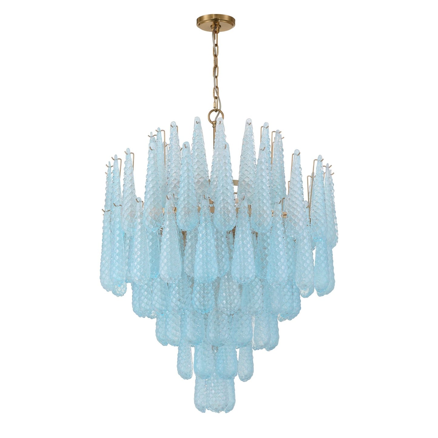 Ollie 33.25'' Aged Brass Chandelier Blue 33.25"W x 40.75"H x 33.25"D