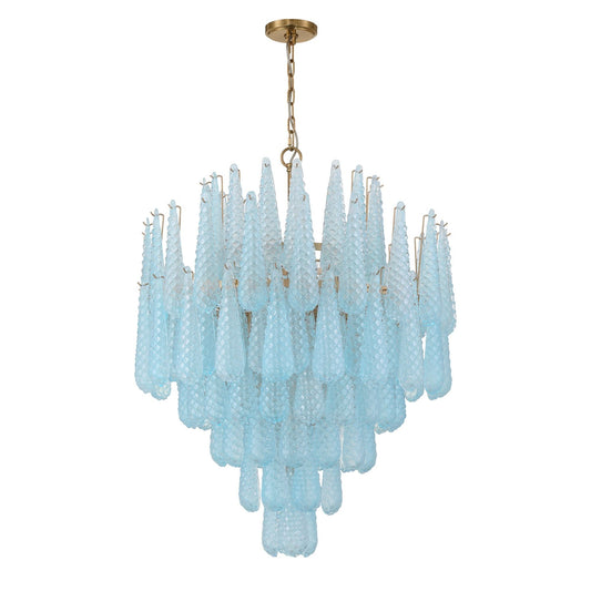 Ollie 33.25'' Aged Brass Chandelier Blue 33.25"W x 40.75"H x 33.25"D
