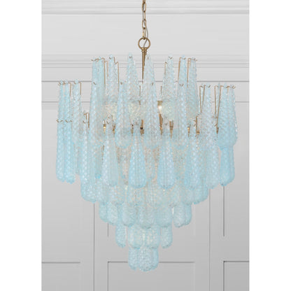 Ollie 33.25'' Aged Brass Chandelier Blue 33.25"W x 40.75"H x 33.25"D