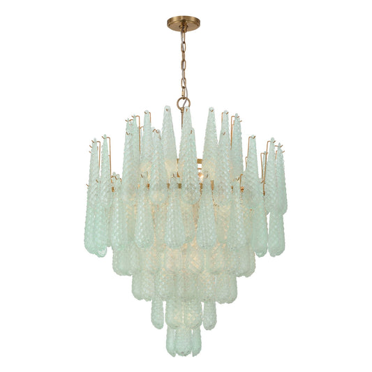 Ollie 33.25'' Aged Brass Chandelier Green 33.25"W x 40.75"H x 33.25"D