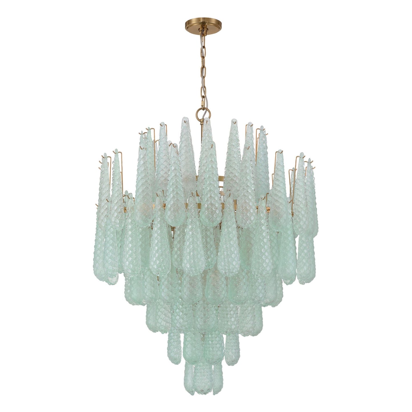 Ollie 33.25'' Aged Brass Chandelier Green 33.25"W x 40.75"H x 33.25"D