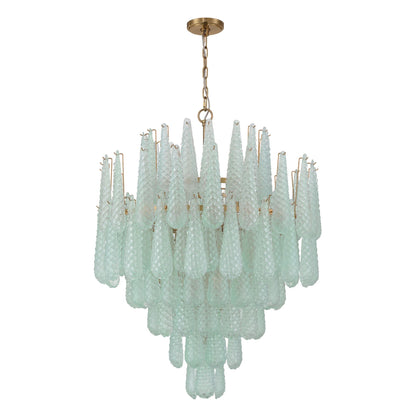 Ollie 33.25'' Aged Brass Chandelier Green 33.25"W x 40.75"H x 33.25"D