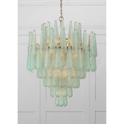 Ollie 33.25'' Aged Brass Chandelier Green 33.25"W x 40.75"H x 33.25"D
