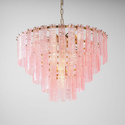 Opalora Pink Glass Chandelier