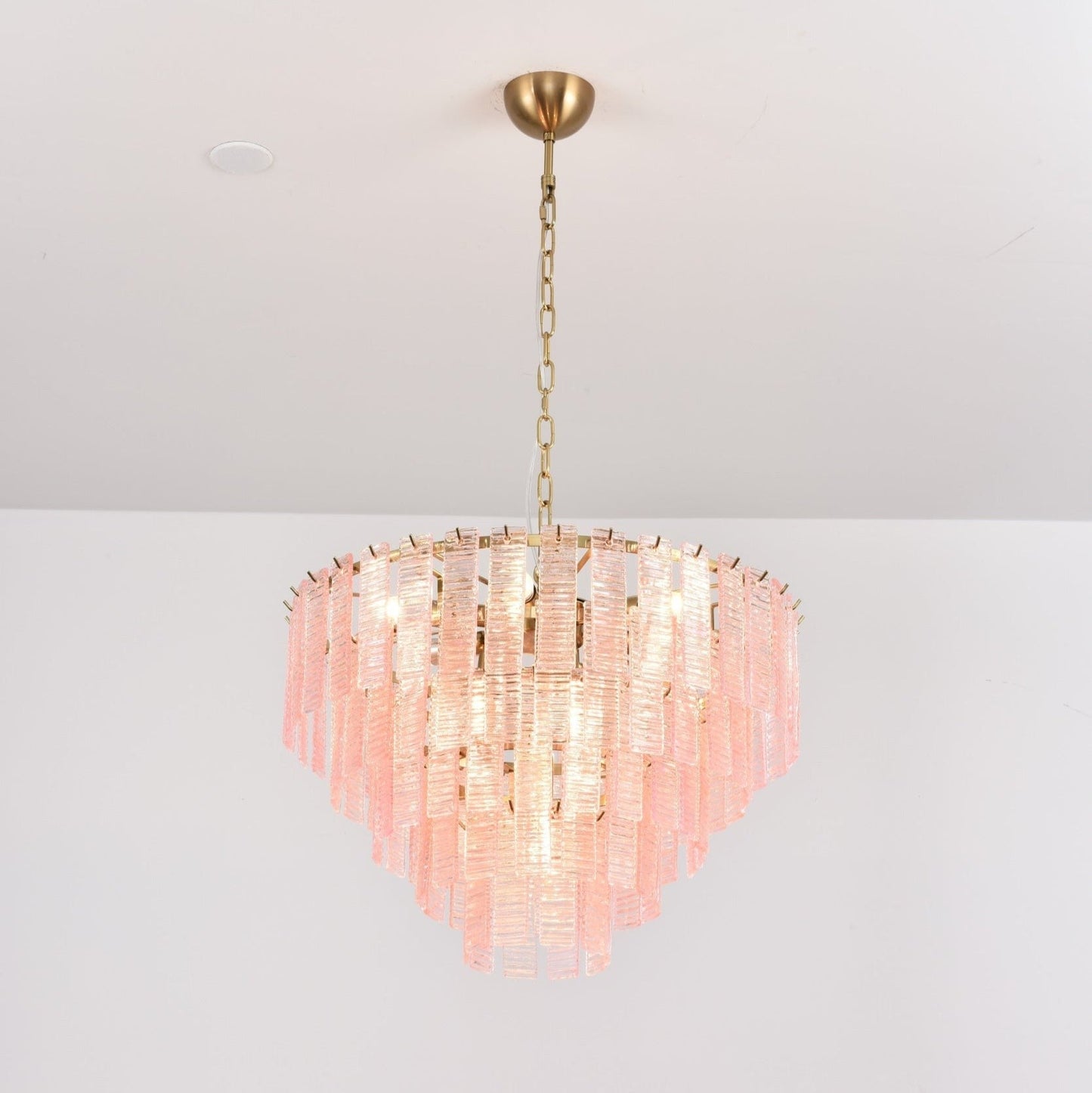 Opalora Pink Glass Chandelier