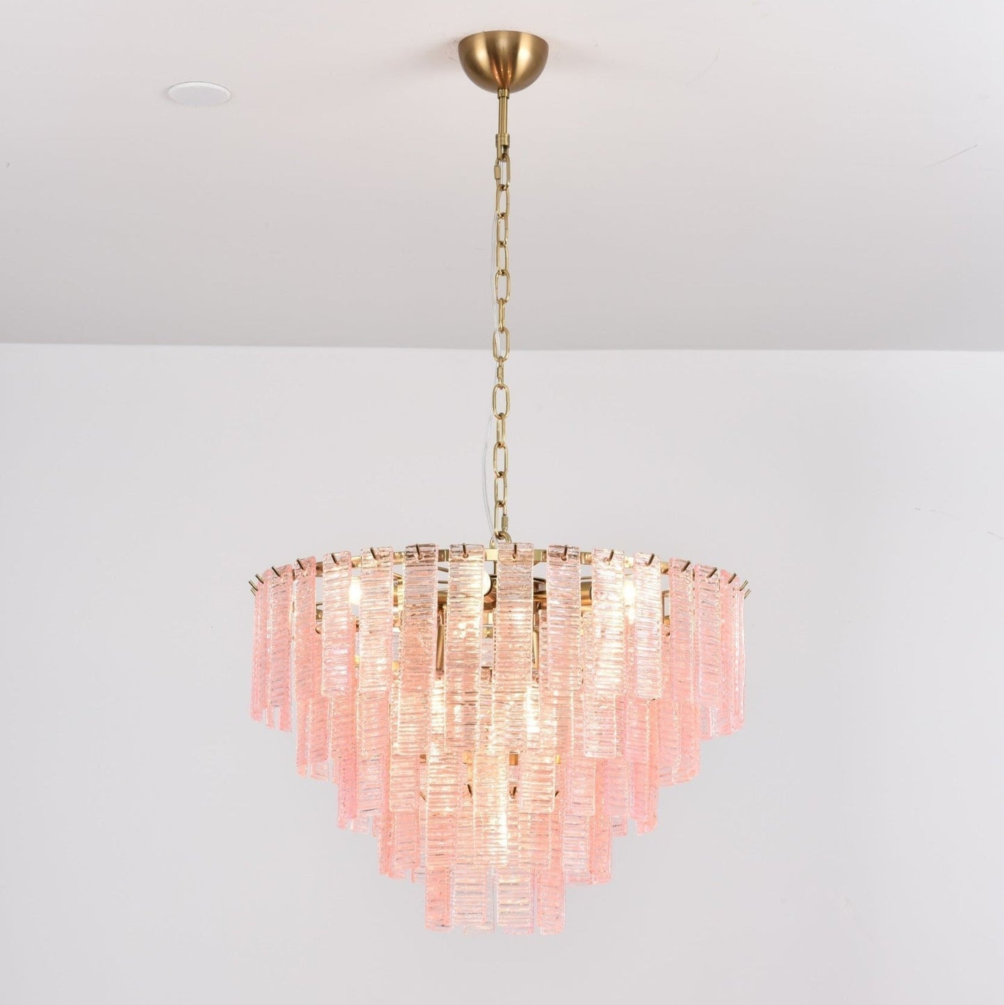 Opalora Pink Glass Chandelier