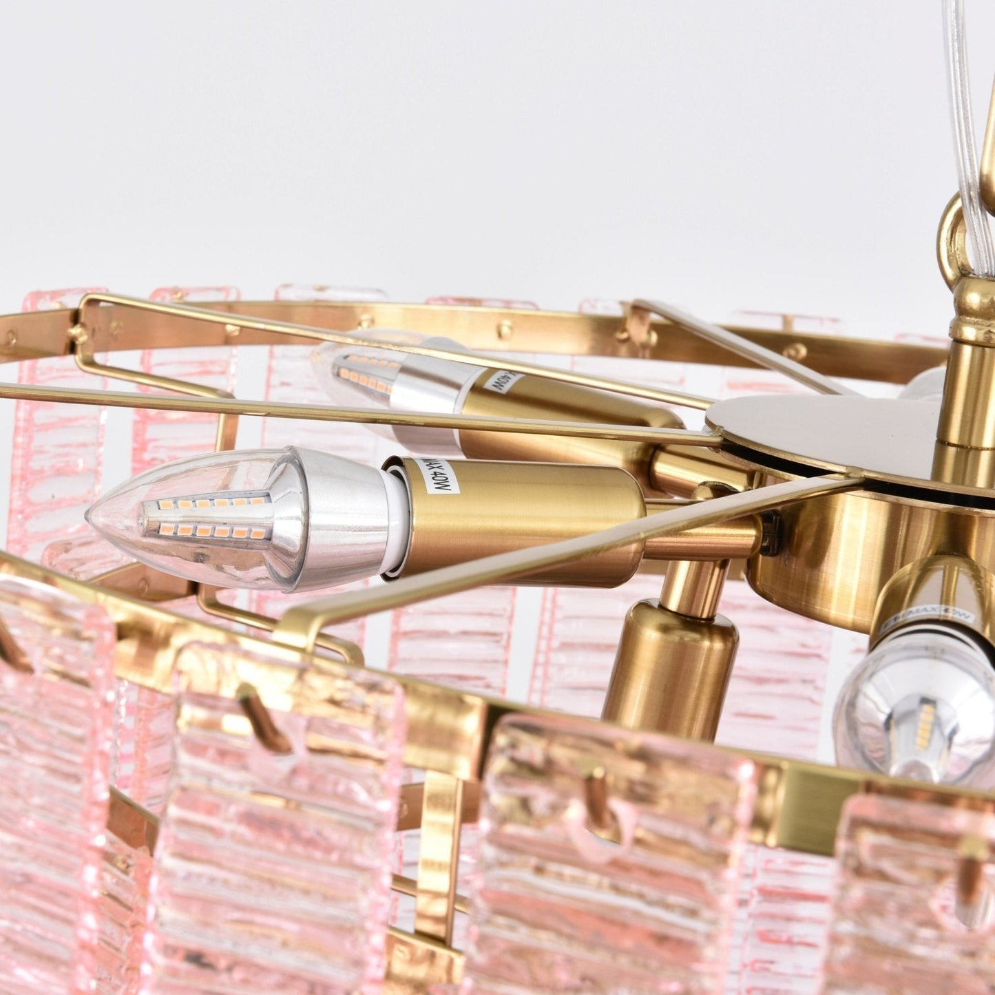 Opalora Pink Glass Chandelier