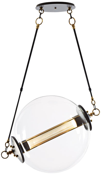 Otto 28 1/2" Wide Brass with Black Pendant Light