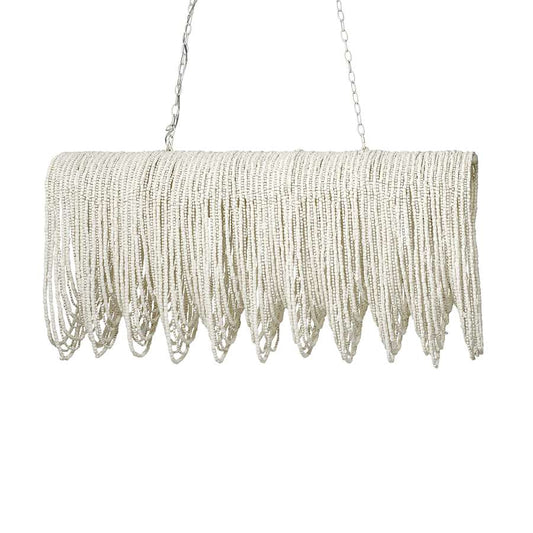 Palecek Brooke 4 Light 51" Wide Beaded Linear Chandelier