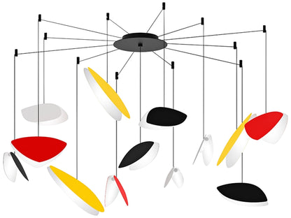 Papillons??30"W Multi-Color 13-Light LED Pendant Light