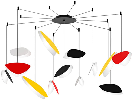 Papillons??30"W Multi-Color 13-Light LED Pendant Light