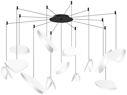Papillons??30"W Satin White 13-Light LED Pendant Light