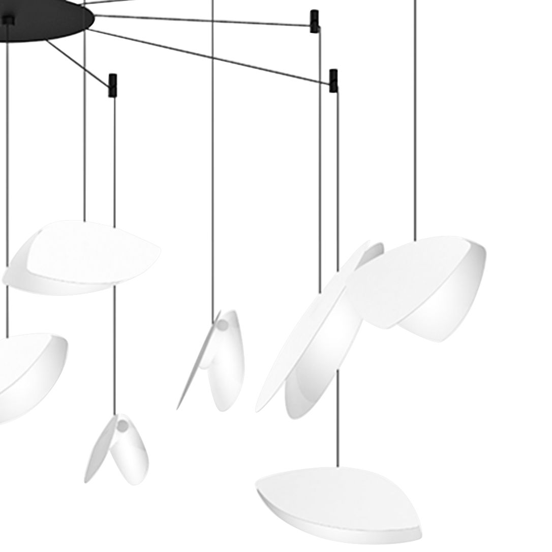 Papillons??30"W Satin White 13-Light LED Pendant Light