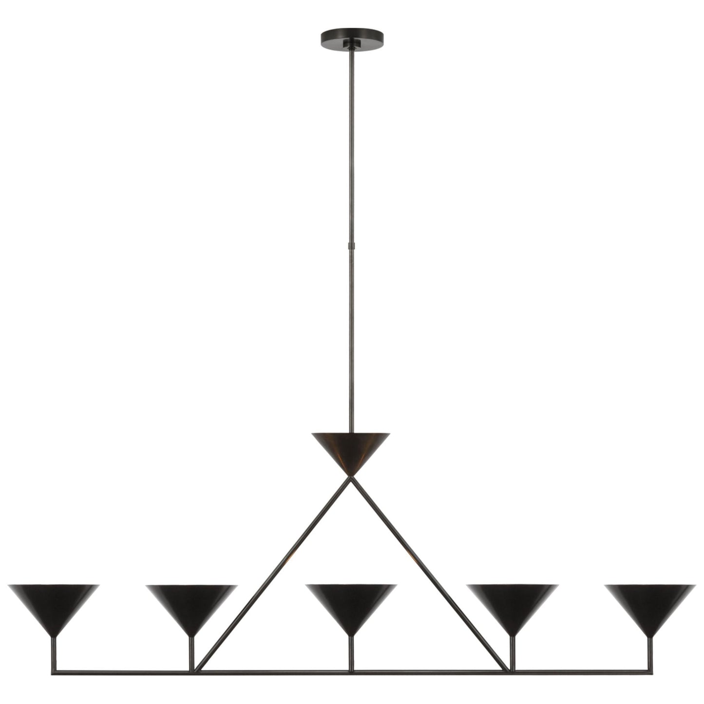 Paloma Contreras Orsay XL 5-Light Linear Chandelier in Bronze Ceiling Light W60.25" x 8.25"