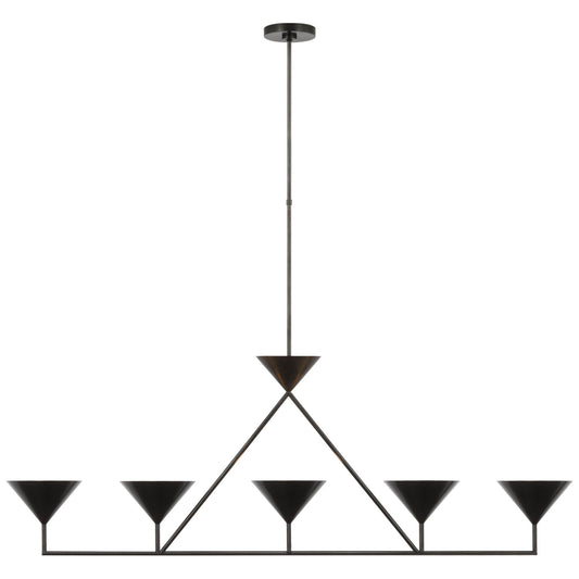 Paloma Contreras Orsay XL 5-Light Linear Chandelier in Bronze Ceiling Light W60.25" x 8.25"