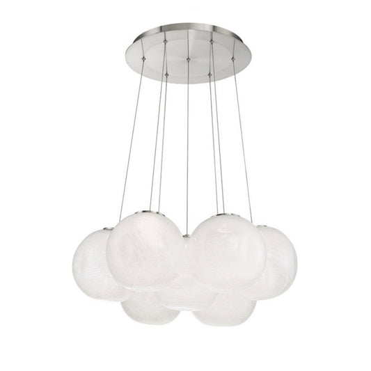 Modern Forms PD-28807-BN 3000K 49 Watt Cosmic Crystal LED Multi-Light Pendant in Brushed Nickel