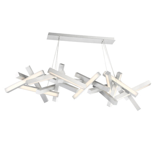 Modern Forms PD-64872-AL 3000K 58 Watt Chaos LED Linear Chandelier in Brushed Aluminum