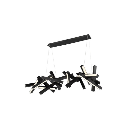 Modern Forms PD-64872-BK 3000K 58 Watt Chaos LED Linear Chandelier in Black